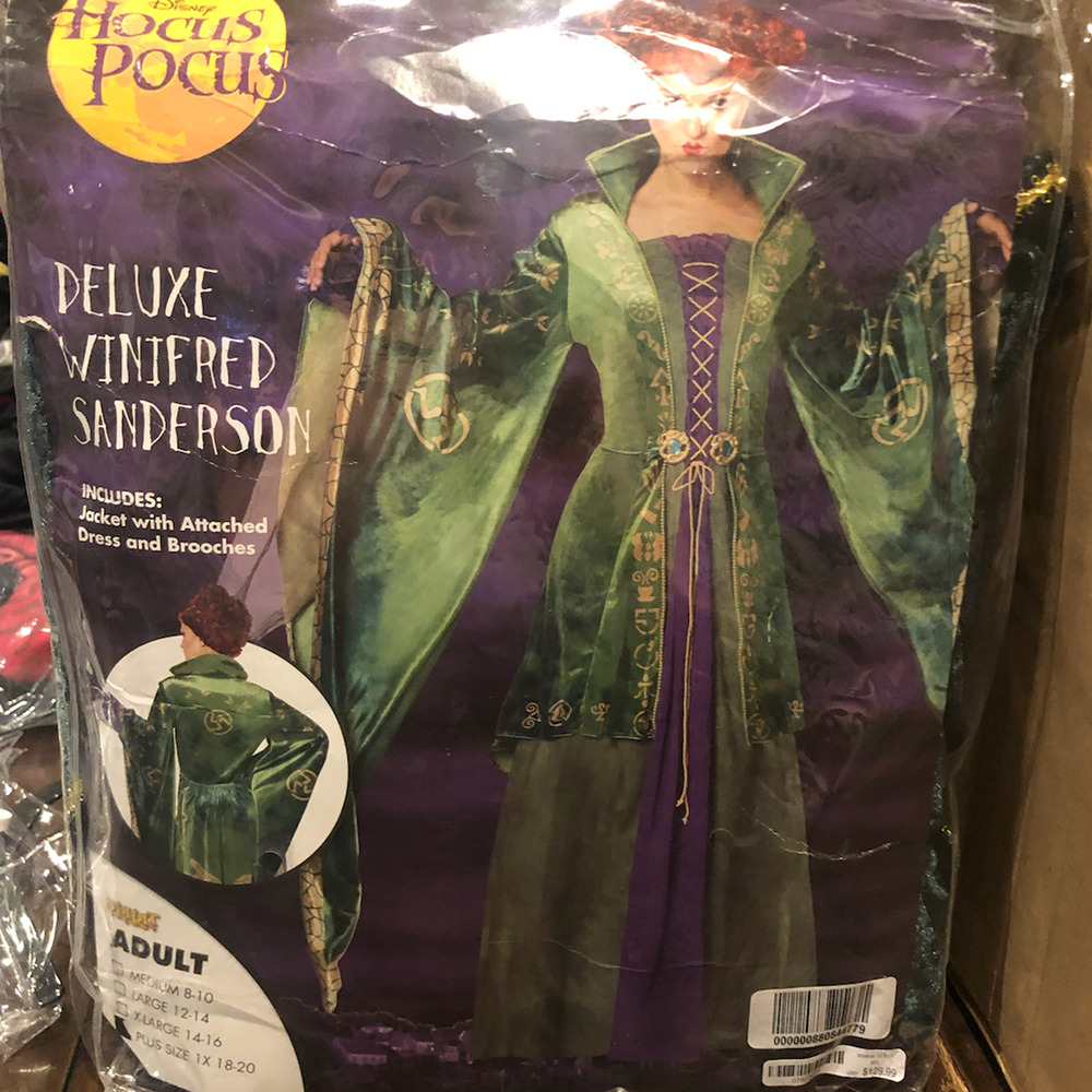 EUC Disney Hocus Pocus Deluxe Winifred Sanderson Halloween Costume Adult Plus 2X